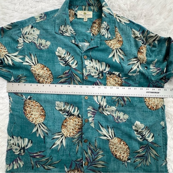 Island Shores Men's Button Down Floral Pineapple Hawaiian 100% Silk Shirt Sz XL - Picture 5 of 8
